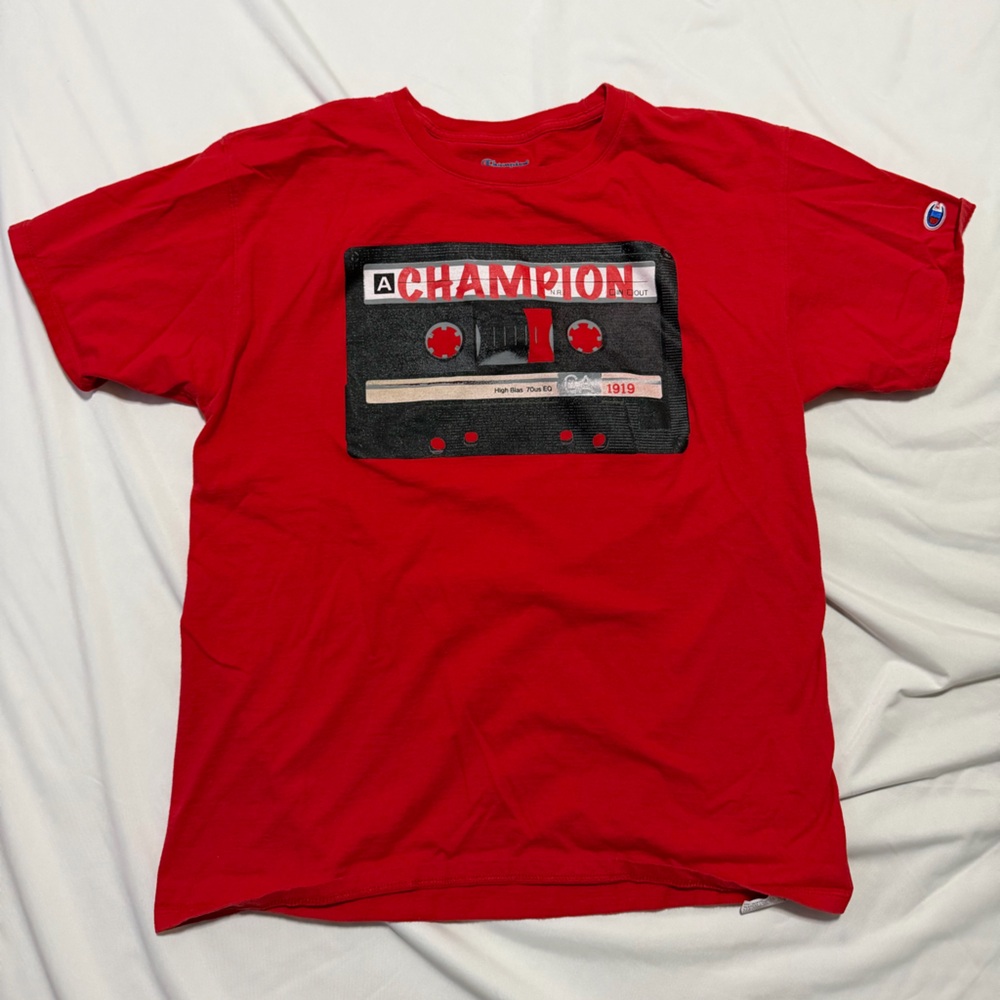 Champion Red Cassette Graphic Tee